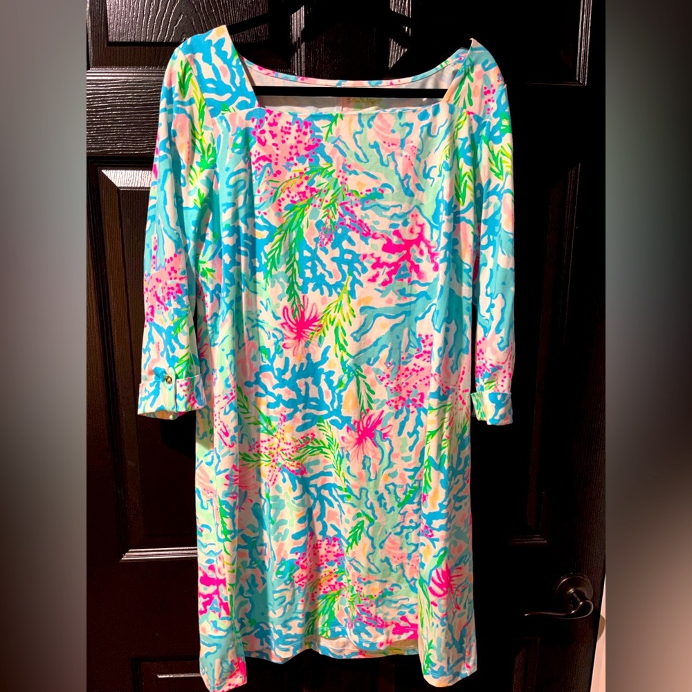 Lilly Pulitzer Multicolor Coral-Print Midi Dress